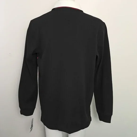 NEW Vintage Tommy Hilfiger Rugby Shirt!Red Black & CremeColorblockStripes